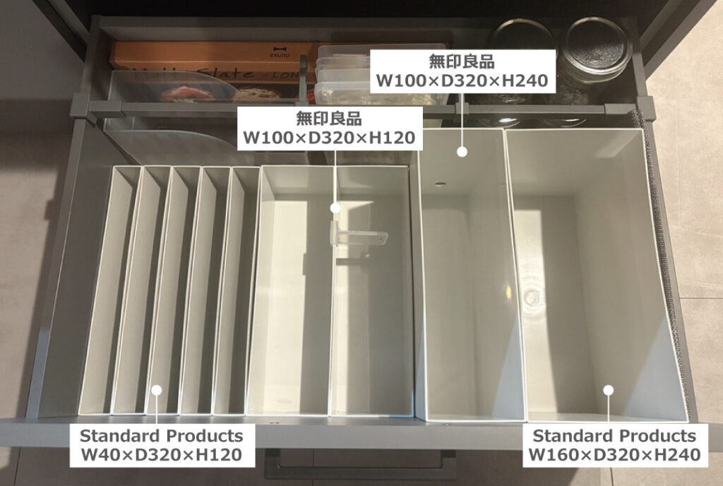 ファイルボックスを使用した食器収納方法
