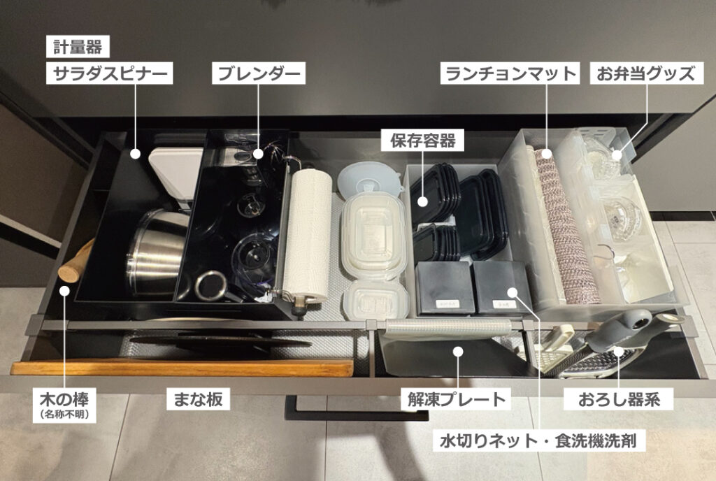 グラフテクト収納例(シンク下)説明付き）